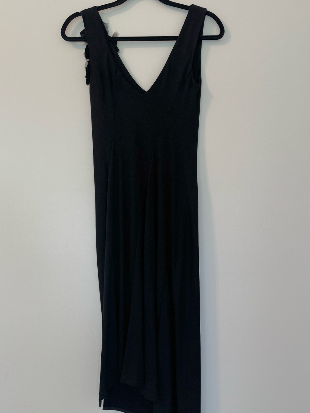 Zara Black Maxi Dress with one-Shoulder Ruffle Detail - Picture 3 of 5